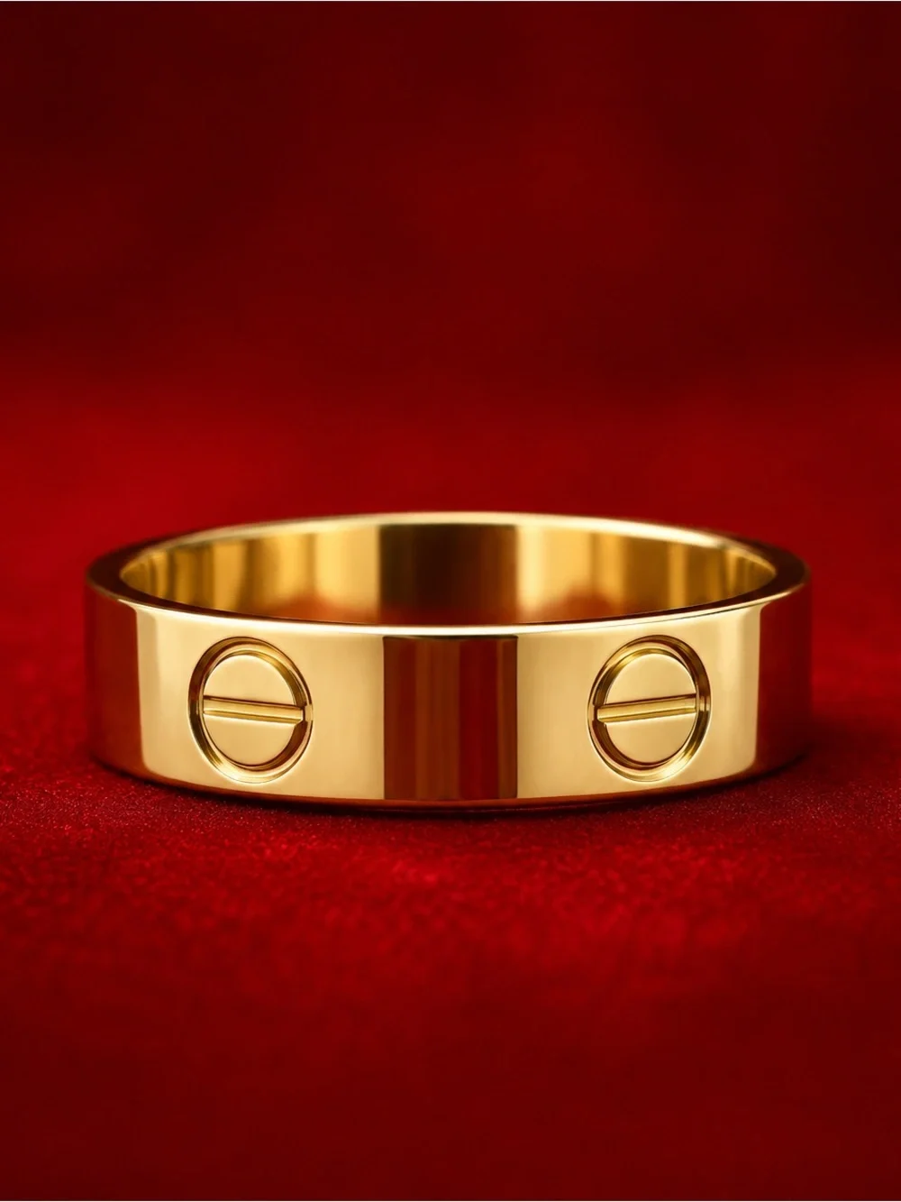 SIZE 8 Gold Screw-Accent womens Band - Picture 1 of 6